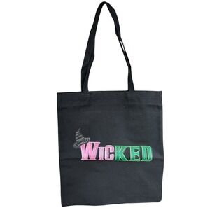 Wicked Witch Canvas Tote Bag Black‎ Pink Green Halloween Spell Book Shopper